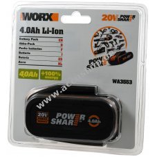 WORX Akku WA3664 20V 4,0Ah Li-Ion