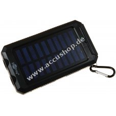 goobay Outdoor Powerbank Solar Ladegert kompatibel mit Handy / Tablet / Smartphone 8,0Ah