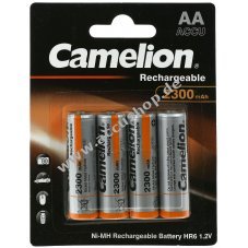 Camelion HR6 AA Mignon Akku fr Maus, Fernsteuerung, Foto-Kamera, Rasierer etc. 2300mAh 4er Blister