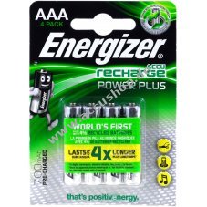 Energizer PowerPlus Micro AAA Akku / HR03 700mAh 4er Blister