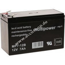 Ersatzaccu (multipower) fr USV APC Power Saving Back-UPS ES 8 Outlet 12V 7Ah (ersetzt 7,2Ah)