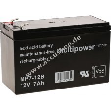 Powery Bleiaccu (multipower) MP7-12B VdS 12V 7Ah (ersetzt 7,2Ah)