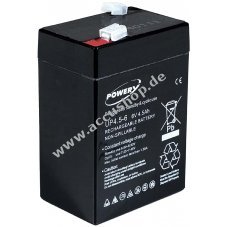 Powery Blei-Gel Akku 6V 4,5Ah ersetzt Panasonic LC-R064R5P