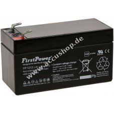 FirstPower Blei-Gel Akku FP1212 1,2Ah 12V VdS ersetzt Panasonic LC-R121R3PG
