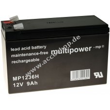 Powery Bleiaccu (multipower) MP1236H kompatibel mit Panasonic UP-VW1245P1 (hochstromfest)