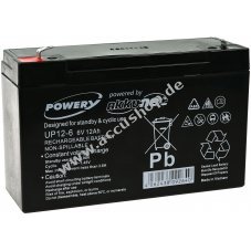 Powery Blei-Gel-Akku fr Kindermotorrad Kinderbuggy  6V 12Ah (ersetzt auch 10Ah)