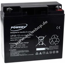 Powery Bleiaccu UP20-12-Ersatz fr FIAMM Typ FG21803 12V 20Ah