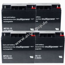 Powery Bleiaccu (multipower) Ersatz fr YUASA NP18-12 20Ah (ersetzt auch 18Ah)