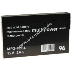 Powery Bleiaccu (multipower) MP2-12SL kompatibel mit YUASA NP2-12