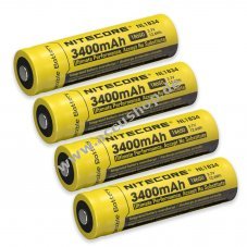 4x Nitecore Li-Ion Akku 18650 3400mAh NL1834 geschtzt