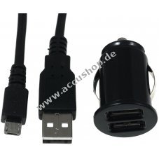 Mini KfZ-Ladeadapter inkl. 2.0 High-Speed Ladekabel fr Samsung Galaxy S5 / S6