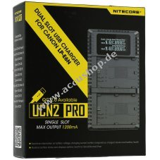 2-fach-USB-Ladegert Nitecore UCN2 PRO fr Canon Kamera Accu fr z.B. EOS 5D Mark IV, Typ LP-E6N