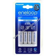 Ladegert Panasonic eneloop BQ-CC18 inkl. 4x Akku Panasonic eneloop AA 1900mAh