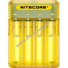 Nitecore Q4 Vier-Slot-Ladegert fr Li-Ion Accu z.B. 18650, 14650, 16340 u.v.m., gelb