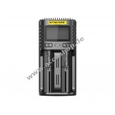 USB-2-Slot-Ladegert Nitecore UM2 fr Li-Ion-, Li-Ion IMR-, NiMH Accu (14650,18650,22500)