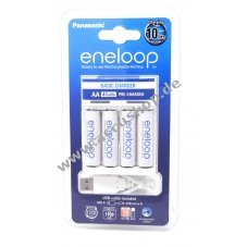 USB Ladegert Panasonic eneloop BQ-CC61USB inkl. 4x AA eneloop Accu 1,9Ah & Micro USB-Kabel