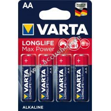 Varta Max Tech Alkaline AA Mignon Batterie 4er Blister