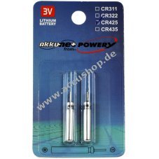Stiftbatterie CR425 fr Elektro Posen, Angelposen, Bissanzeiger 2er Blister