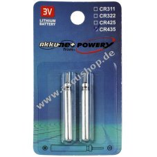 Stiftbatterie CR435 fr Elektroposen, Anglerposen, Bissanzeiger 2er Blister