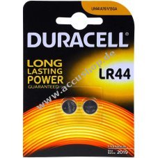 Duracell Knopfzelle Typ LR44 2er Blister