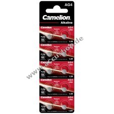 Camelion Knopfzelle LR66 / AG4 / G4 / LR626 / 177 / SR626W / GP77A / 377 10er Blister