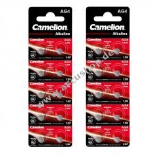 20x Camelion Knopfzelle LR66 / AG4 / G4 / LR626 / 177 / SR626W / GP77A / 377