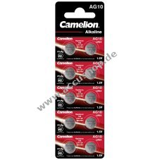 Camelion Knopfzelle LR54 LR 1130 AG10 10er Blister