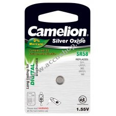 Camelion Silberoxid-Knopfzelle SR58 / SR58W / G11 / LR721 / 362 / SR721 / 162  1er Blister