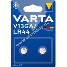 Varta Knopfzelle LR44 AG13 V13GA A76 2er Blister