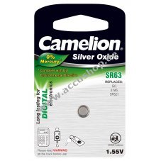 Camelion Knopfzelle, Uhrenbatterie SR63 / SR63W / G0 / 379 /  379S / SR521 1er Blister