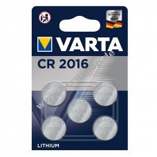 VARTA Lithium Knopfzelle, Batterie CR 2016, IEC CR2016, ersetzt auch DL2016, 3V 5er Blister
