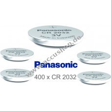 Panasonic Lithium Knopfzelle CR2032 / DL2032 / ECR2032 400 Stck lose