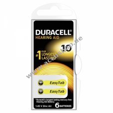 Duracell Hrgertebatterie DA10 6er Blister