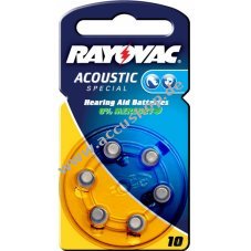Rayovac Acoustic Special Hrgertebatterie Typ DA10  6er Blister