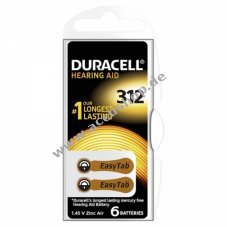 Duracell Hrgertebatterie 312AE 6er Blister