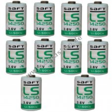 10x Lithium Batterie Saft LS14250 1/2AA 3,6Volt