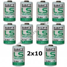 20x Lithium Batterie Saft LS14250 1/2AA 3,6Volt