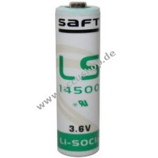 Lithium Batterie Saft LS14500 Mignon/AA 3,6Volt