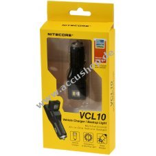 Nitcore VCL10 - KfZ-USB-Ladegert inkl. Notleuchte, Glasbrecher & rotes Warnlicht