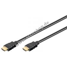 goobay High Speed Hochgeschwindigkeits-HDMI Kabel (Typ A) 5m, Schwarz, vergoldete Anschlsse