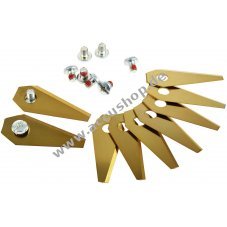 9x Ersatz-Messer Titan Klingen / Schneid-Klingen (1mm) kompatibel mit Bosch Indego Mhroboter Gold