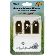 9x Ersatzmesser 0,75mm Titan Gold kompatibel mit Husqvarna Gardena Mhroboter