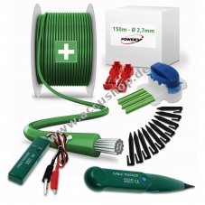 Begrenzungskabel-Reparaturset 150m 2,7mm - mit Kabelbruch-Tracker 200 Haken 10 Verbindern  4 Klemmen