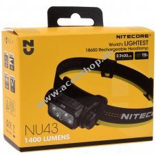 Nitecore NU43 LED Kopflampe, Stirnlampe, Headlamp, USB-C, max. 1400 Lumen