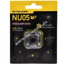 Nitecore NU05 V2 Mini LED Signal-Leuchte, Outdoor Lampe, Stirnlampe, USB-C