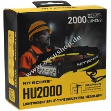 Nitecore HU2000 LED Kopflampe, Stirnlampe, Headlamp, USB-C, max. 2000 Lumen schwarz