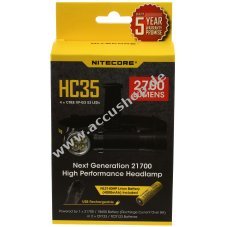 Nitecore HC35 Kopf-, Stirn-Lampe inkl. neuem 21700er Li-Ion Akku, max. 2700 Lumen