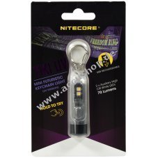 Schlsselanhnger-Taschenlampe Nitecore TIKI UV - 1000mW, mit Micro-USB Port transparent