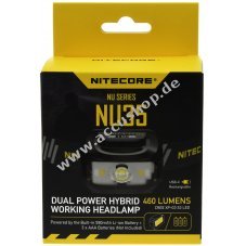 Nitecore NU35 LED Kopflampe, Stirnlampe, Headlamp, USB-C, max. 460 Lumen